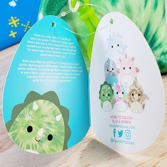 Squishmallow Rocio the Triceratops 3.5" Clip UltraSoft Learning Express Plush - Picture 11 of 12